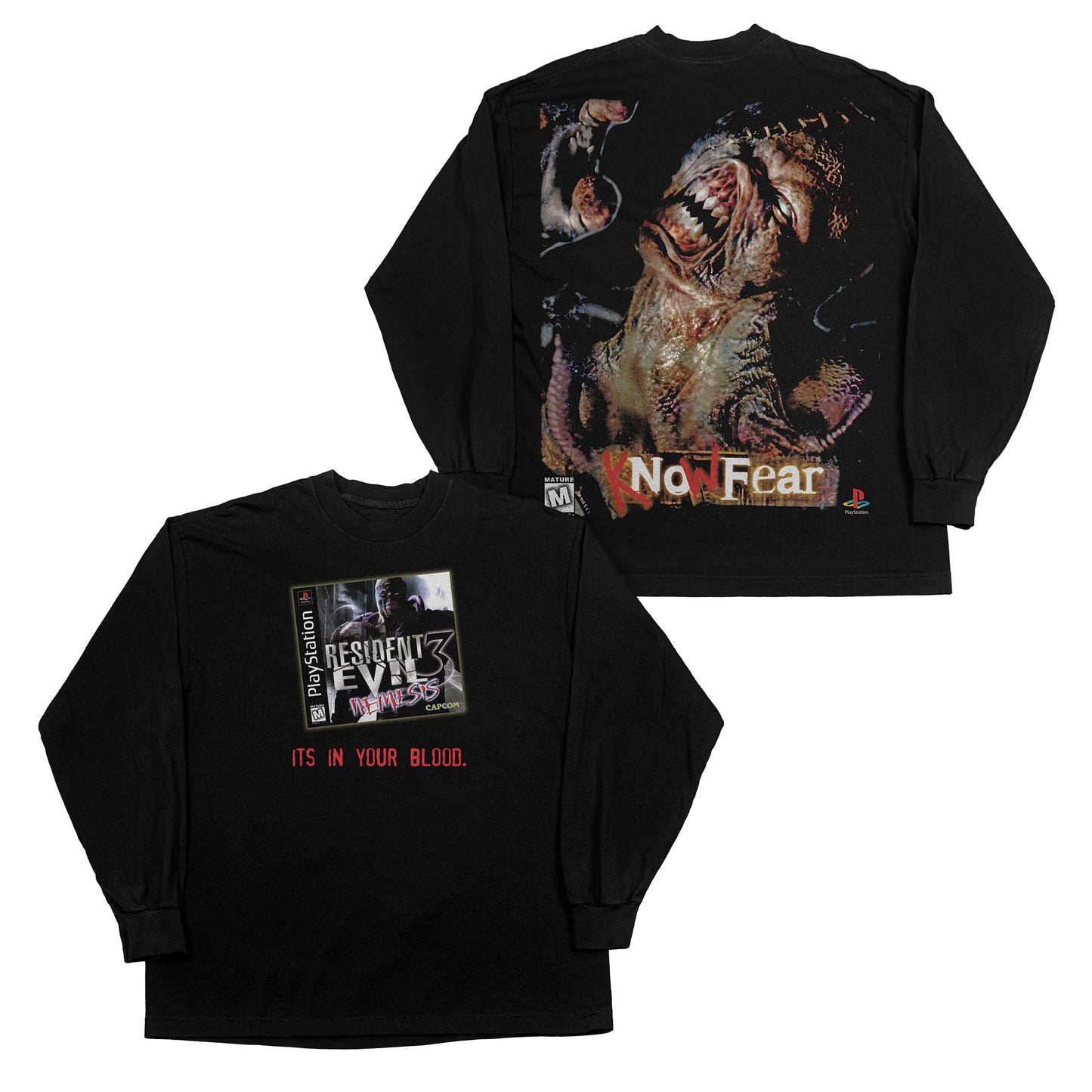 Resident Evil 3: Nemesis "its in your blood" F&B print Longsleeve