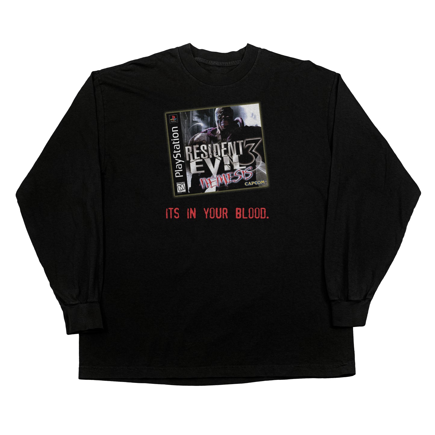 Resident Evil 3: Nemesis "its in your blood" F&B print Longsleeve